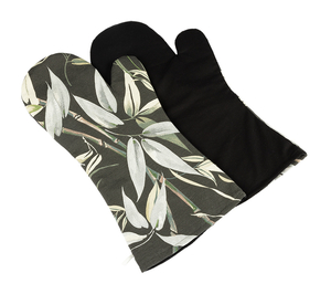 Grilovací rukavice 2ks - 22x46 cm - Bambus černá