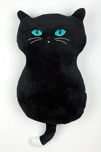 Dětský polštářek mikrospandex Kočka černá 50x30 cm 