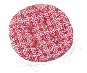 Bellatex Sedák Adéla prošívaný kulatý průměr 40 cm Kaleidoskop červená, bílá