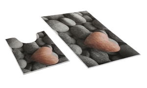 Bellatex koupelnové předložky 3D tisk sada tmavé kameny 60x100+60x50 cm