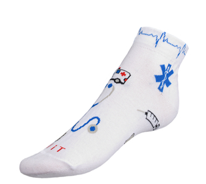 Bellatex Ponožky nízké Zdravotnictví bílá, modrá