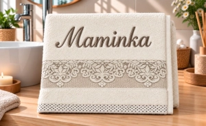 Bellatex Froté ručník orchidea s výšivkou MAMINKA 50x100 cm Maminka Žlutá