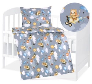 Bellatex Dětské povlečení bavlna Agáta 90x135, 45x60 cm Medvídek v letadle