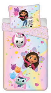 Jerry Fabrics Povlečení Gabby´s Dollhouse Rainbow 140x200, 70x90 cm