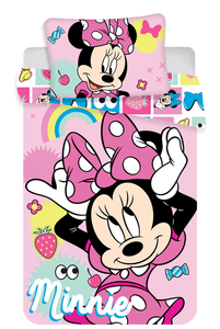Jerry fabrics Disney povlečení do postýlky Minnie "Pink square" baby 100x135 + 40x60 cm  