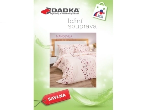 DADKA Bavlněné povlečení Mandevila bordó na banánovém 140x200, 70x90 cm