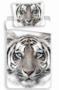 Jerry Fabrics povlečení bavlna fototisk White Tygr 140x200+70x90 cm 