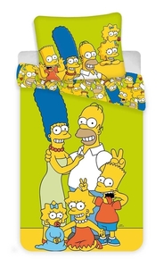 Jerry Fabrics povlečení bavlna Simpsons Family "Green" 140x200+70x90 cm 