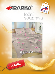 DADKA VRACOV Povlečení flanel Ibišek opál 140x220, 70x90 cm