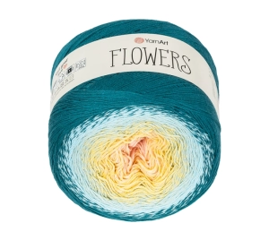 Bellatex Příze Flowers 250 g, 1000 m Zelená,Žlutá