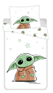 Jerry Fabrics Povlečení Star Wars Baby Yoda 140x200, 70x90 cm