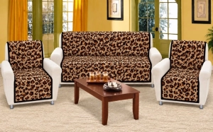 Bellatex Souprava Korall micro 3+1+1 150x200 cm. 2ks 65x150 cm Leopard Béžová,Hnědá