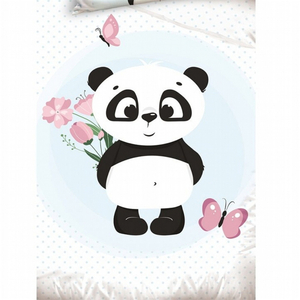 Carbotex Povlečení bavlna do postýlky Roztomilá Panda 100x135, 40x60 cm