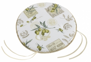 Bellatex sedák kulatý hladký EMA olivy průměr 40 cm