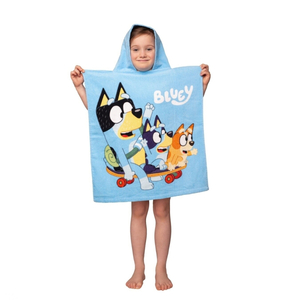 Jerry Fabrics Plážová osuška pončo Bluey Skate 50x115 cm