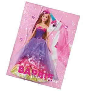 Carbotex Dětská deka Barbie a Kouzelný Jednorožec 130x170 cm