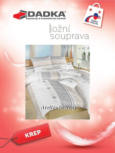 DADKA VRACOV Povlečení krep Ateliér béžový 240x220, 2x70x90 cm