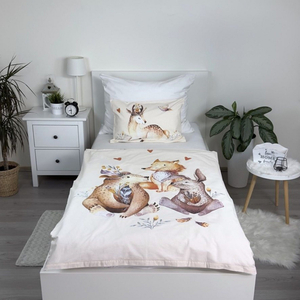 Jerry Fabrics Povlečení do postýlky Zvířátka Woodland baby 100x135, 40x60 cm