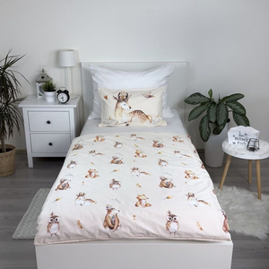 Jerry Fabrics Povlečení do postýlky Zvířátka Woodland baby 100x135, 40x60 cm