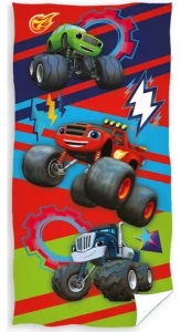 Carbotex osuška Plamínek a Čtyřkoláci Teď to Rozpalme 70x140 cm