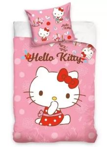 Dětské povlečení bavlna do postýlky Hello Kitty Malá Mlsalka 100x135+40x60 cm 
