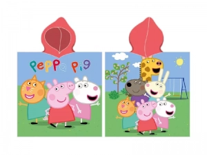 Carbotex dětské pončo Prasátko Pepina s Kamarády na Louce 50x110 cm 
