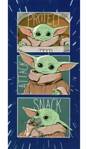 Carbotex osuška Star Wars Baby Yoda Snack 70x140 cm
