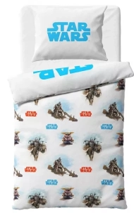 Carbotex dětské povlečení bavlna Star Wars Baby Yoda 140x200+70x90 cm