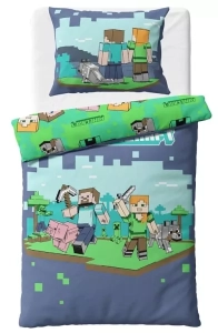 Carbotex povlečení bavlna Minecraft Vzhůru do Boje 140x200, 70x90 cm