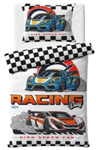 TipTrade povlečení bavlna Auta Racing Drag 140x200, 70x90 cm