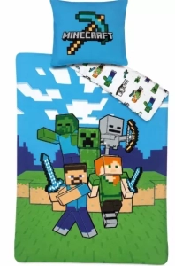 Carbotex povlečení bavlna Minecraft Pixelový Svět 140x200, 70x90 cm 