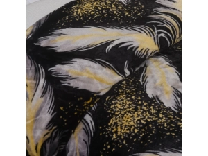 Jahu Mikroflanelové povlečení Černozlatá pírka 140x200, 70x90 cm 