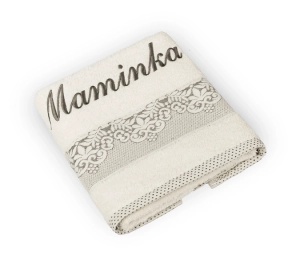 Bellatex Froté ručník orchidea s výšivkou MAMINKA 50x100 cm Maminka Žlutá