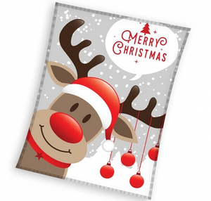 Carbotex Mikroflanelová vánoční deka Sob Rudolf 150x200 cm