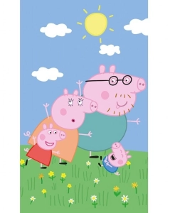 Carbotex Dětský ručník Prasátko Pepina s rodinkou 30x50 cm