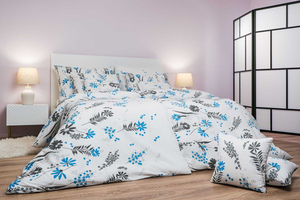DADKA VRACOV Povlečení krep Agáta denim na bílém 140x220, 70x90 cm