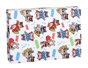 Bellatex dětské prostěradlo jersey s elastanem Superhrdina liška, mýval, kočka