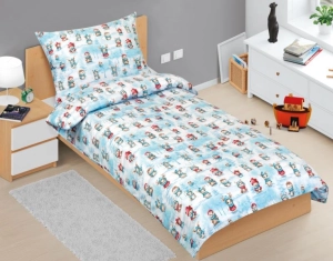 Bellatex Povlečení bavlněné Vánoce 140x200, 70x90 cm Zvířátka v zimě