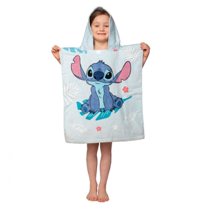 Jerry Fabrics Plážová osuška pončo Lilo and Stitch Blue 50x115 cm