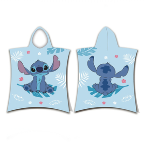 Jerry Fabrics Plážová osuška pončo Lilo and Stitch Blue 50x115 cm