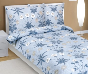 Bellatex Povlečení bavlněné Louka modrá 140x200, 70x90 cm