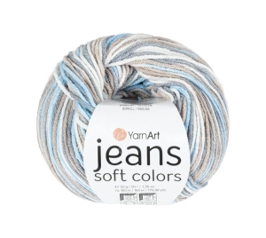 Bellatex Příze JEANS Soft Colors 50 g, 140 m Béžová,Modrá