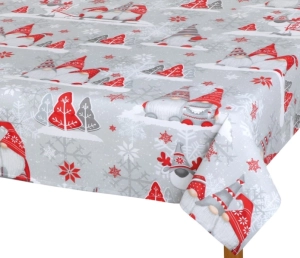 Bellatex Ubrus  VÁNOCE 140x160 cm Skřítek Šedá,Červená