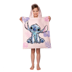 Jerry Fabrics Plážová osuška pončo Lilo a Stitch Pink 50x115 cm