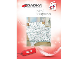 DADKA VRACOV Povlečení krep Kvítí mentolové na bílém 140x220, 70x90 cm