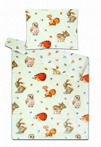 SVITAP sleep well Povlečení mikroflanel do postýlky Zvířátka v lese 90x135, 40x60 cm
