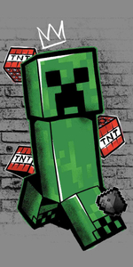 Jerry Fabrics Osuška Minecraft Metro Art Creeper 70x140 cm