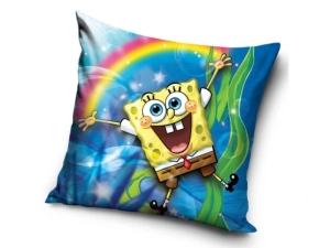 Carbotex Povlak na polštářek Sponge Bob a Duha 40x40 cm