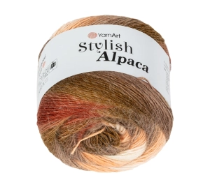Bellatex Příze Stylish ALPACA 150g , 525 m Hnědá,Oranžová