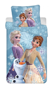 Jerry Fabrics Povlečení Frozen White snowflake 140x200, 70x90 cm